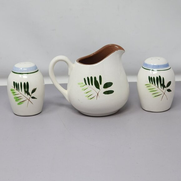 Vintage Stangl Handcrafted Earthenware Creamer & Salt Pepper Shakers Set - Picture 3 of 14